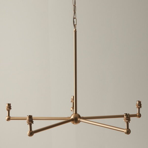 Endon 108212 Santiago 5 Light Ceiling Pendant Light In Brushed Aged Brass Finish