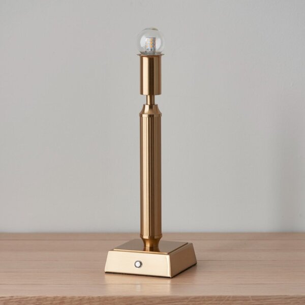 Endon 110457 Trobridge Rechargeable Table Lamp In Brushed Aged Brass