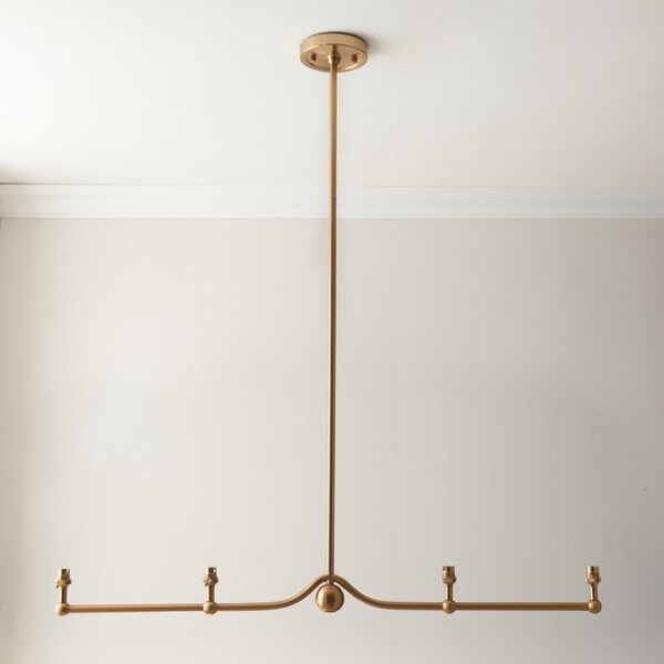Endon 108211 Santiago 4 Light Ceiling Pendant Light In Brushed Aged Brass Finish