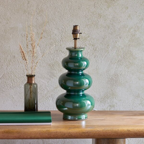 Endon 111256 Monroe Table Lamp Base In Gloss Green Reactive Glaze
