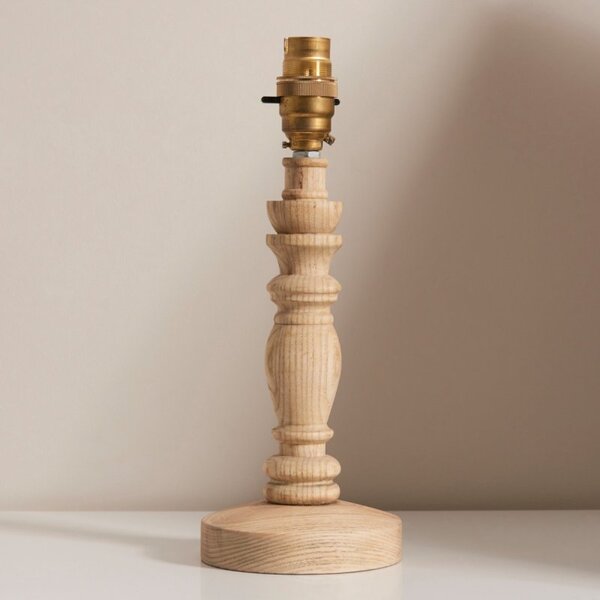 Endon 110937 Bibury Table Lamp Base Only in Natural Ash And Aged Brass Detail