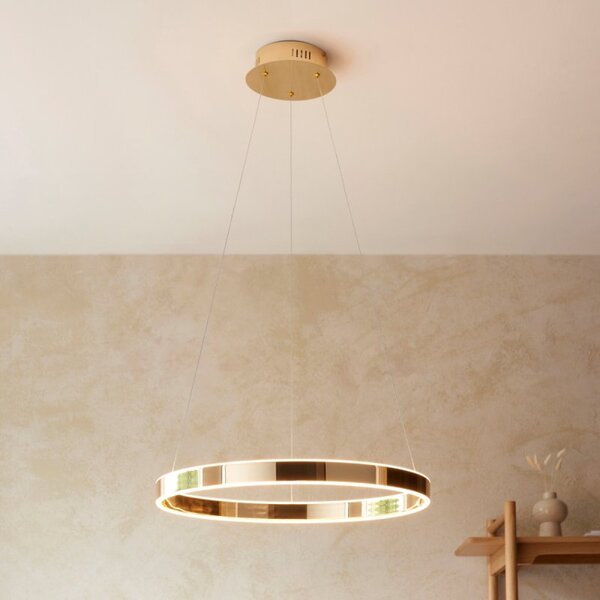 Endon 110957 Gen LED Ceiling Pendant Light In French Gold With Frosted Acrylic Diffuser