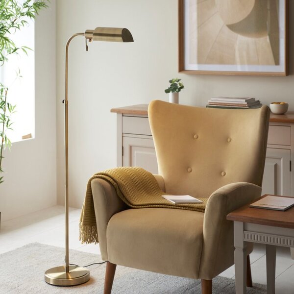 Endon 114205 Pharmacy Floor Lamp In Antique Brass Finish