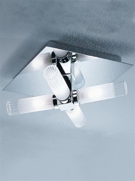 Franklite CF1286 Chrome Bathroom Ceiling Light with Glass Shades IP44
