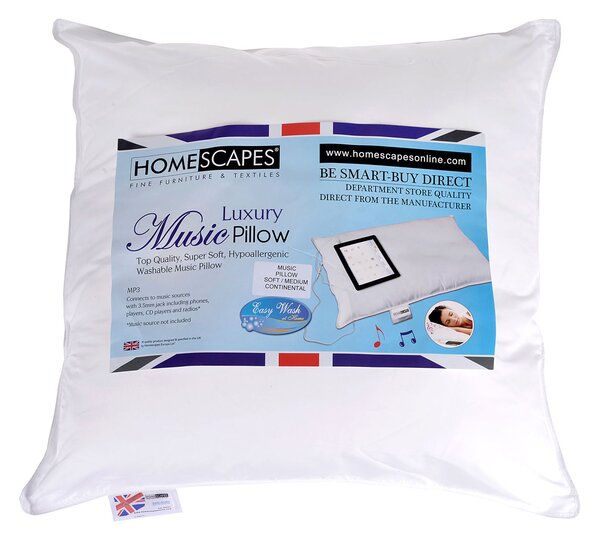 Homescapes Super Microfibre Square Music Pillow with Speaker