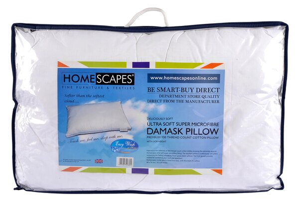 Homescapes Super Microfibre Damask Pillow