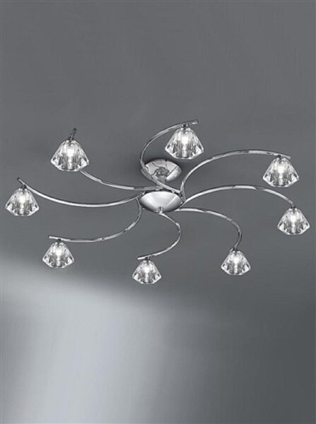 Franklite FL2162/8 Twista 3 Light Chrome Semi Flush Light