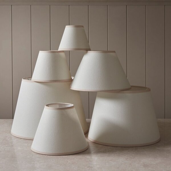 Endon 113174 Ivy Tapered Lamp Shade 16 cm In Vintage White Cotton Mix