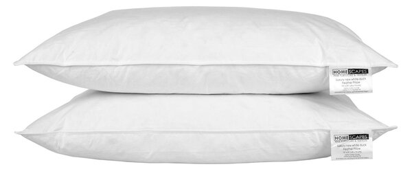 Homescapes Luxury White Duck Feather Pillow Pair