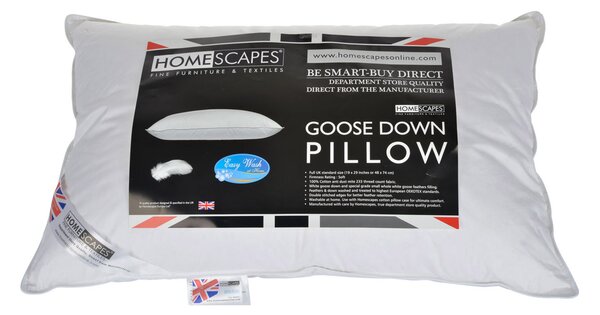 Homescapes Luxury White Goose Down Pillow