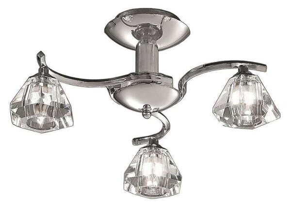 Franklite FL2162/3 Twista Chrome Semi Flush Ceiling Light