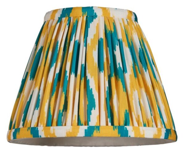 Endon 113095 Ikat Tapered Candle Clip Lamp Shade 16 cm In Yellow And Jade
