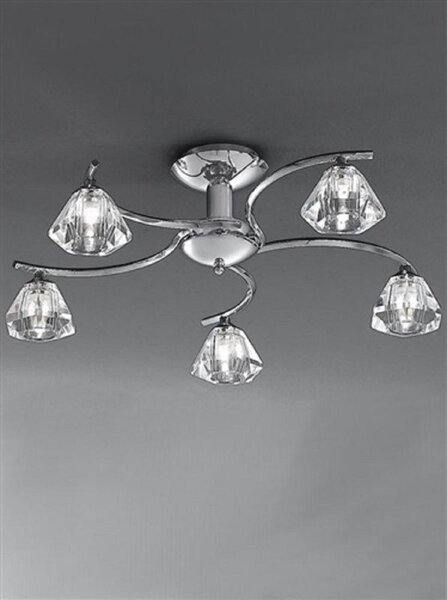 Franklite FL2162/5 Twista Chrome Semi Flush 5 Light Ceiling Light