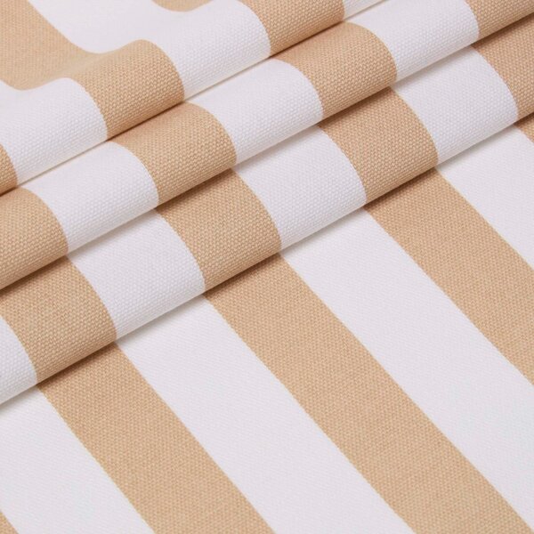 Homescapes Pure Cotton Beige Thick Stripes Curtain Fabric Material