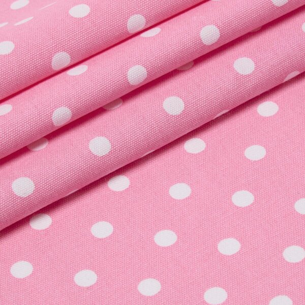 Homescapes Pure Cotton Pink Polka Dots Curtain Fabric Material