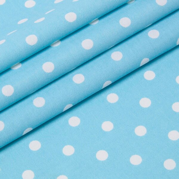 Homescapes Pure Cotton Blue Polka Dots Curtain Fabric Material