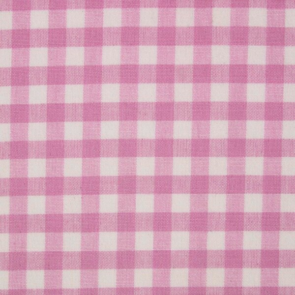 Homescapes Pure Cotton Gingham Check Pink Curtain Fabric Material