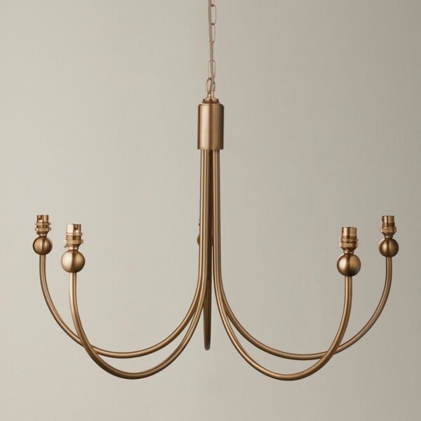 Endon 112152 Santiago 5 Light Ceiling Pendant Light In Brushed Aged Brass Finish