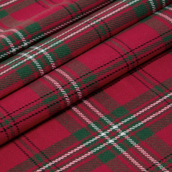 Homescapes Pure Cotton Edward Tartan Curtain Fabric Material