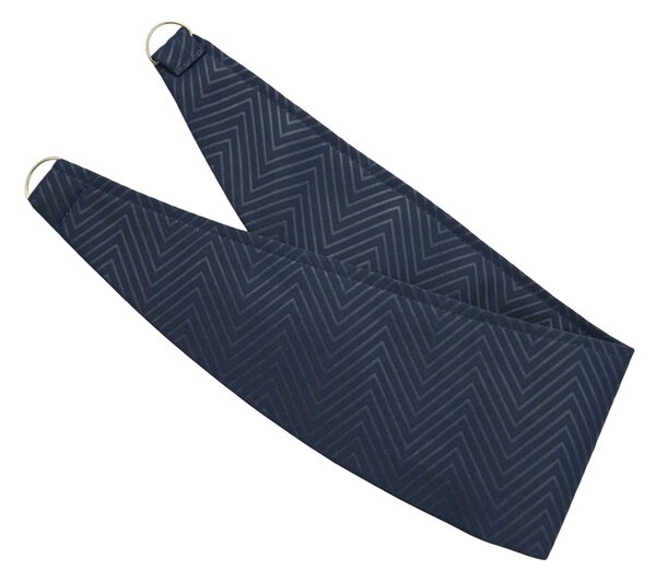 Homescapes Navy Blue Herringbone Chevron Curtains Tie Backs Pair