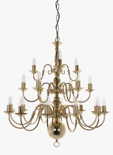 Impex Flemish 21 Arm Ceiling Light Polished Brass Finish