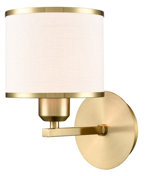 Franklite Sirius Single Wall Light In Aged Brass With Off White Shade FL2496-1