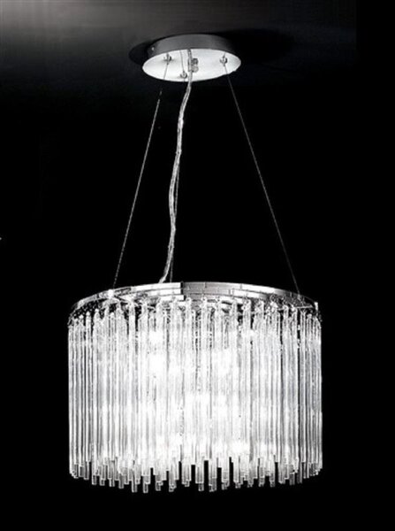 Franklite FL2094/9 Carillon 9 Light Glass Rod Ceiling Pendant Light