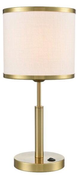 Franklite Polaris Table Lamp In Aged Brass With Fabric Shade TL212