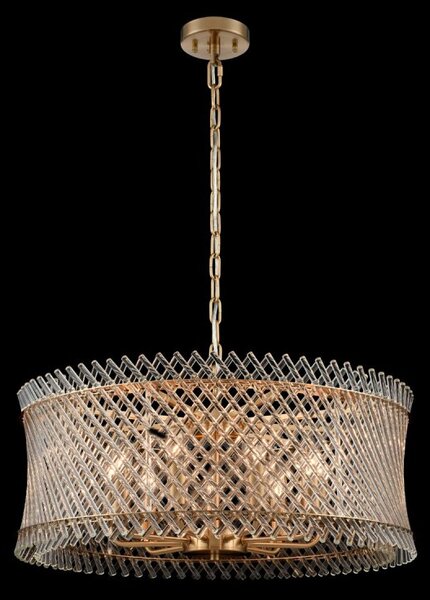 Franklite Ethereal 9 Light Ceiling Light With Angled Glass Rods In Aged Brass Finish FL2511-9