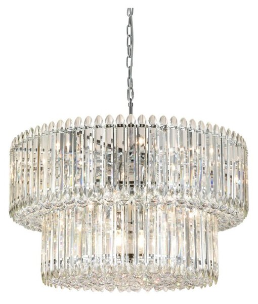 Franklite Diva 20 Light Crystal Ceiling Pendant Light In Polished Chrome Finish FL2461-20