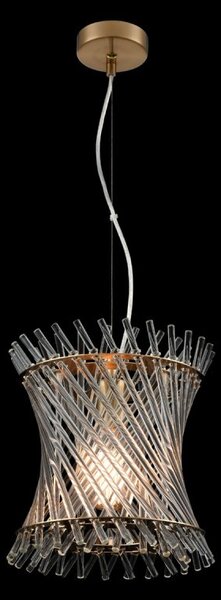 Franklite Ethereal Single Ceiling Pendant With Angled Glass Rods In Aged Brass Finish PCH482