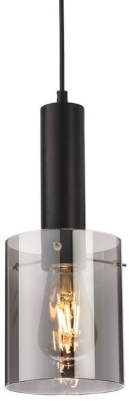 Firstlight 6935BK Phase Ceiling Pendant Light In Black Finish With Smoked Glass