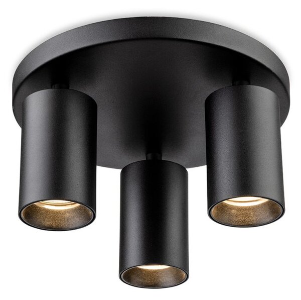Firstlight 2926BK Max 3 Light Round Ceiling Spotlight In Black Finish