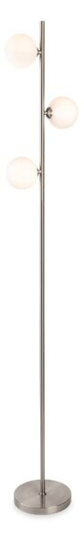 Firstlight 6932BS Lyric Floor Lamp In Brushed Steel Finish With Opal White Glass