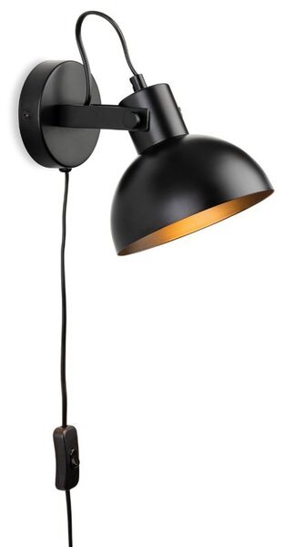 Firstlight 6899BK Plug-in Switched Wall Light In Black Finish
