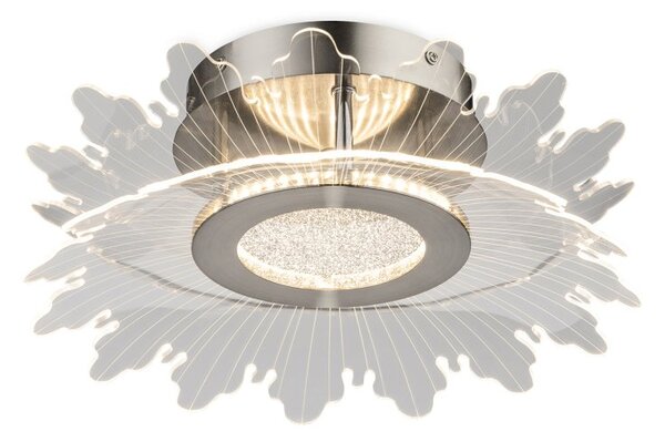 Firstlight 6881BS Trinity LED Flush Ceiling Light In Brushed Steel With Decorative Acrylic Panel