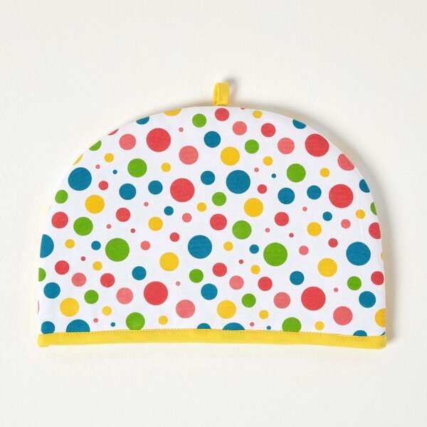 Homescapes Tea Cosy Double Design Polka Dots Multi Teapot Warmer