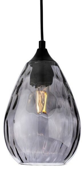 Firstlight 6848SM Soho Ceiling Pendant Light In Matt Black with Smoked Decorative Glass