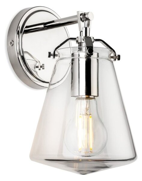 Firstlight 6855CH Milos Wall Light In Chrome with Clear Glass