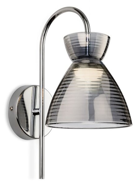 Firstlight 6843CHSM Royale LED Wall Light In Chrome With Smoked Decorative Glass