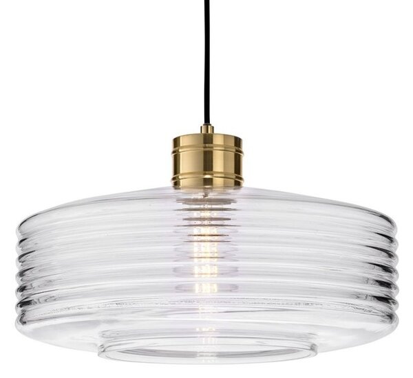 Firstlight 6837BB Porto Ceiling Pendant Light In Brushed Brass with Clear Decorative Glass