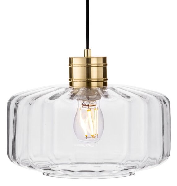 Firstlight 6838BB Madeira Pendant In Brushed Brass with Clear Decorative Glass