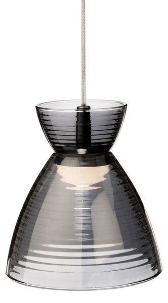 Firstlight 6840CHSM Royale LED Ceiling Pendant Light In Chrome With Smoked Decorative Glass