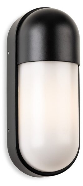 Firstlight 6827BK Murray Wall Light In Black with Opal White Diffuser IP65