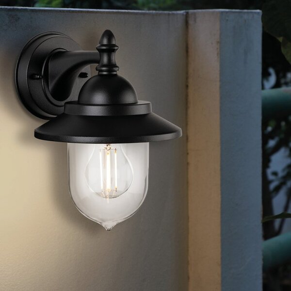 Firstlight 6800BK Stanley Wall Light In Black Finish IP44