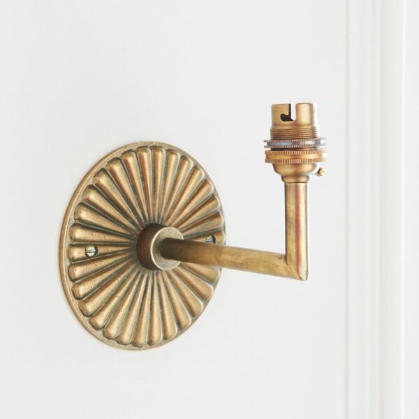 Endon 113608 Dahlia Angle Wall Light Only In Antique Brass Finish