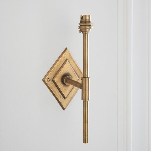 Endon 113595 Diamond Tall Wall Light Only In Antique Brass Finish