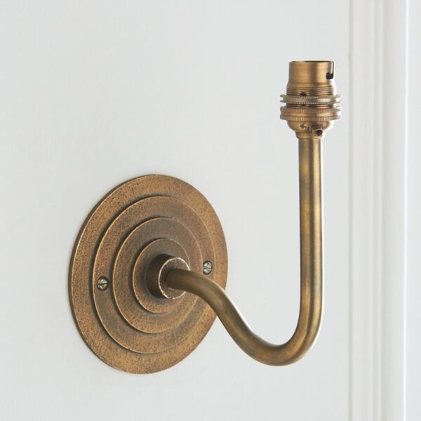 Endon 113602 Halo Swan Wall Light Only In Antique Brass Finish