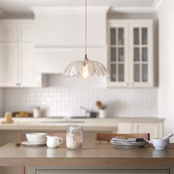 Endon 121003 Eltham Ceiling Pendant Light With Natural Braided Cable And Carnation Glass Shade