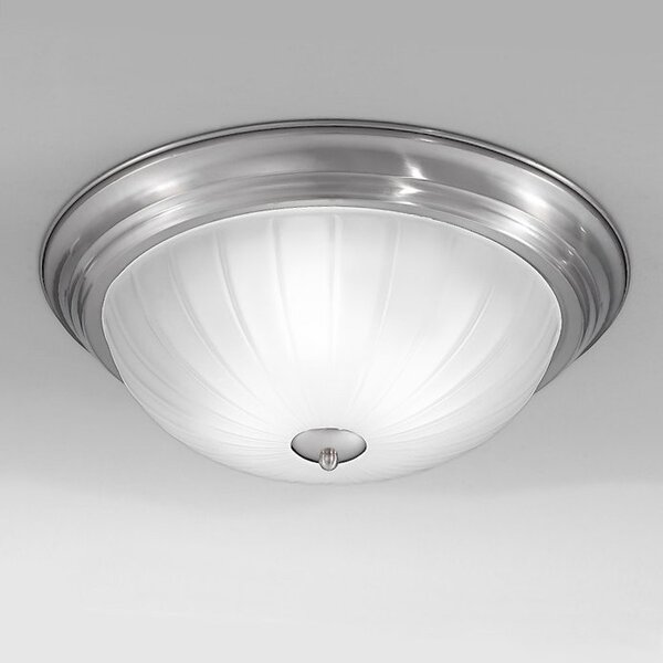 Franklite CF5642 Flush Ceiling Light With Nickel Finish